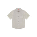 Diesel Camicia Uomo Beige Cotone Puro Maniche Corte Colletto Classico Tasca