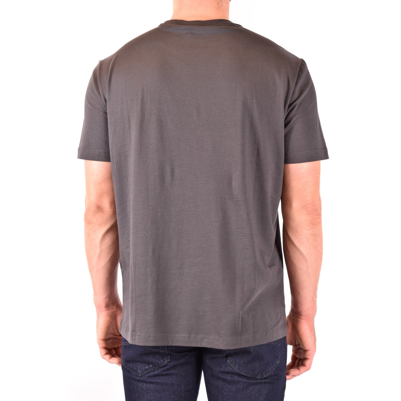 Emporio Armani T Shirt Uomo Cotone Grigio Stampa Girocollo Primavera Estate