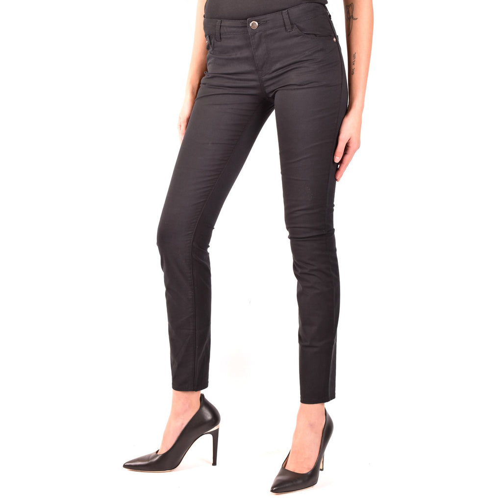 Emporio Armani Jeans Donna Nero Con Chiusura Zip E Bottone Primavera