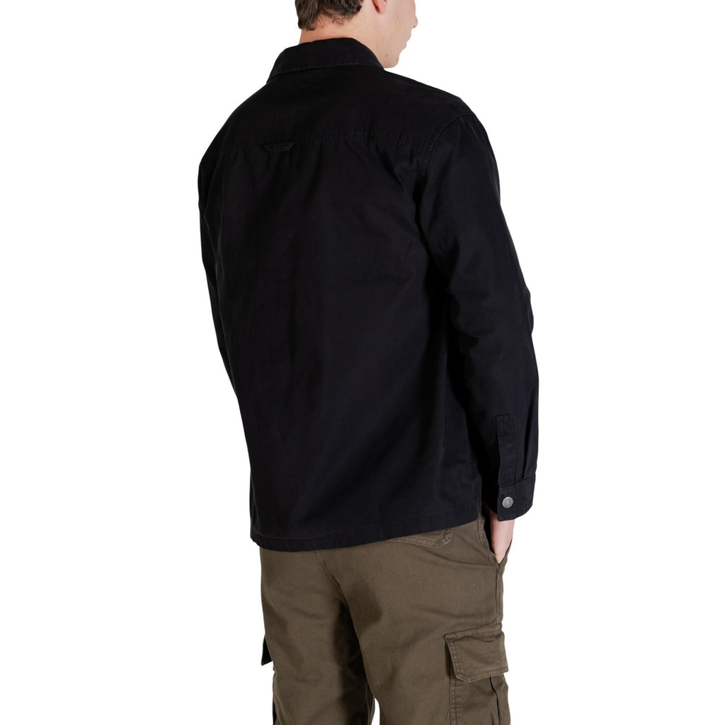 Tommy Hilfiger Jeans Camicia Uomo Cotone Organico Nera Maniche Lunghe