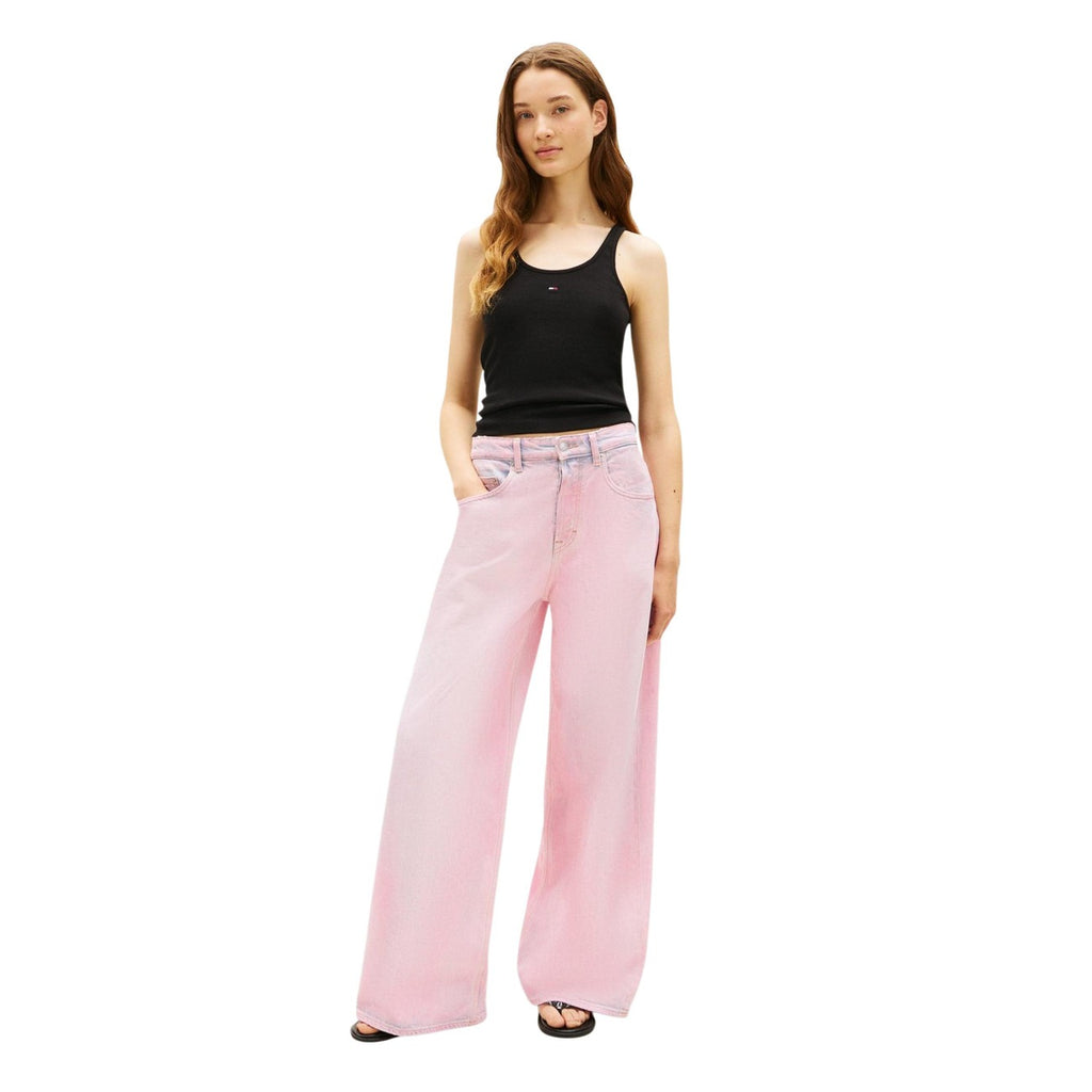 Tommy Hilfiger Jeans Canotta Donna Nero Cotone Stretch Primavera Estate