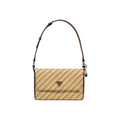 Guess Borsa Tracolla Donna Beige Stampa Con Cerniera 24x15x6.5cm
