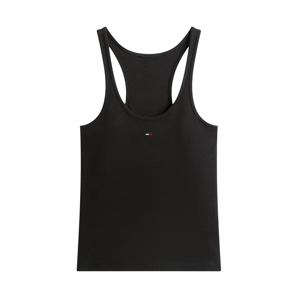 Tommy Hilfiger Jeans Canotta Donna Nero Cotone Stretch Primavera Estate