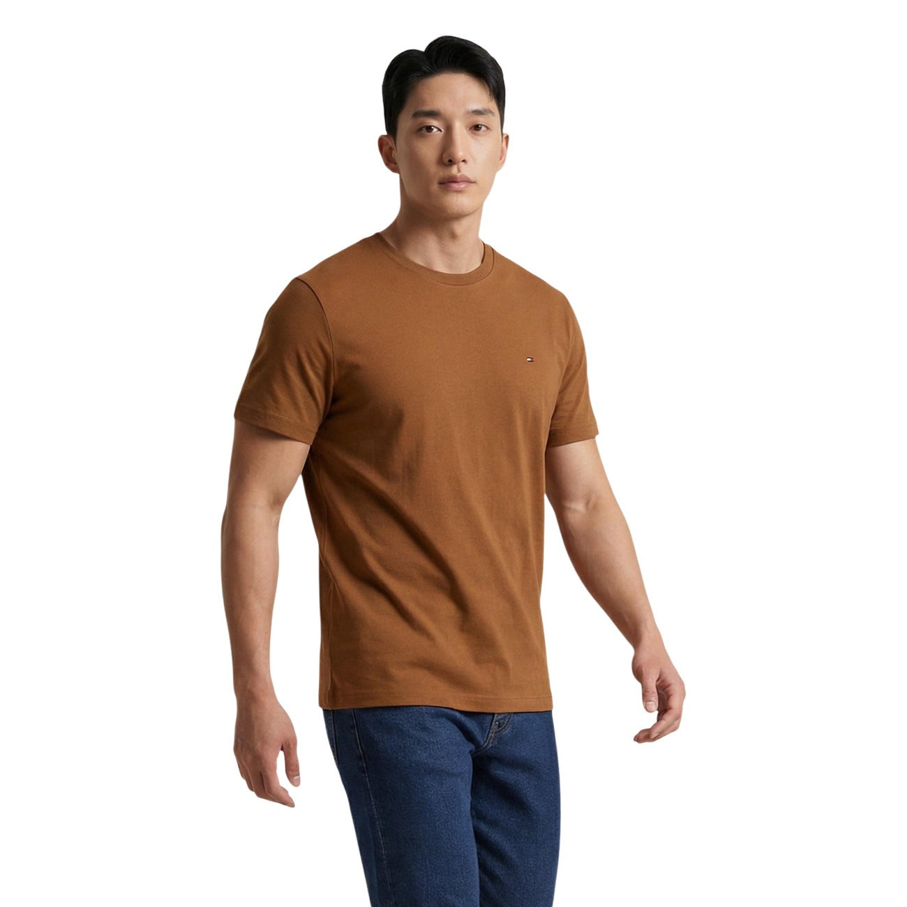 Tommy Hilfiger T Shirt Uomo Azzurro Cotone Organico Maniche Corte