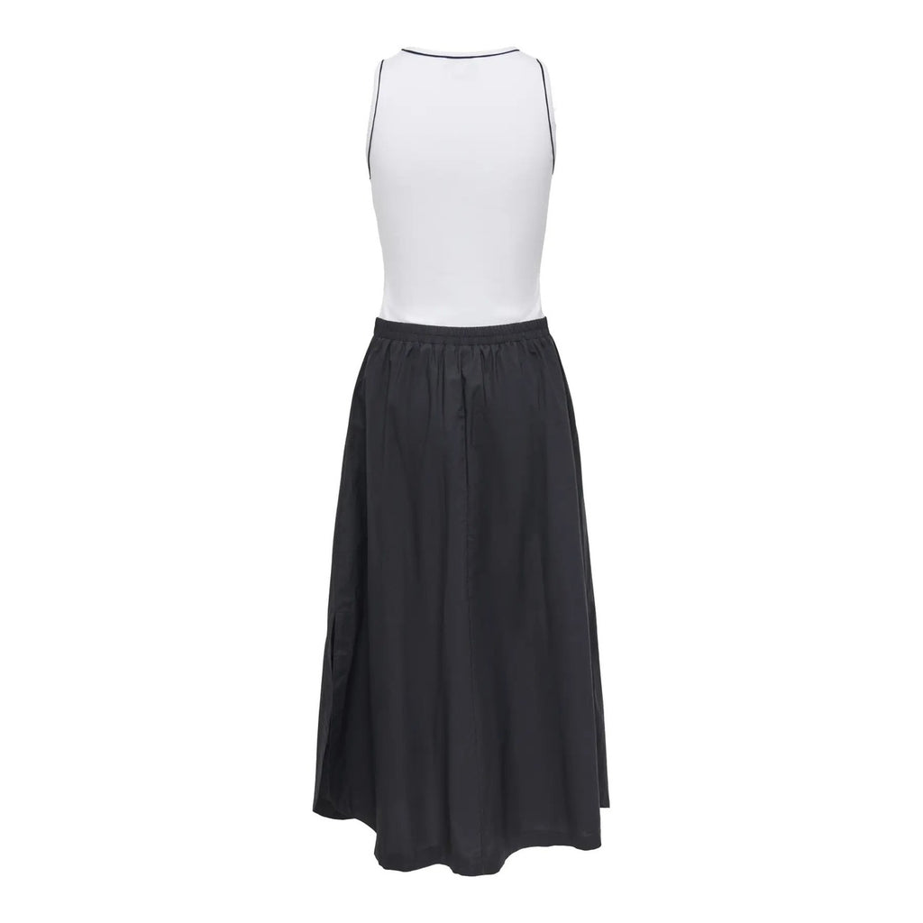 Only Abito Donna Smanicato Nero Cotone Elasticizzato Con Tasche