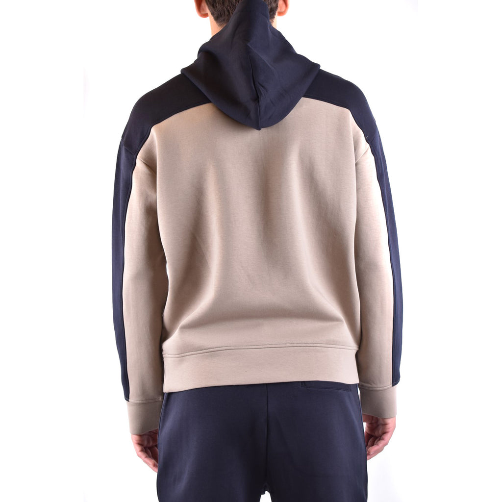 Emporio Armani Felpa Uomo Cappuccio Stampa Multicolore Autunno Inverno Cotone