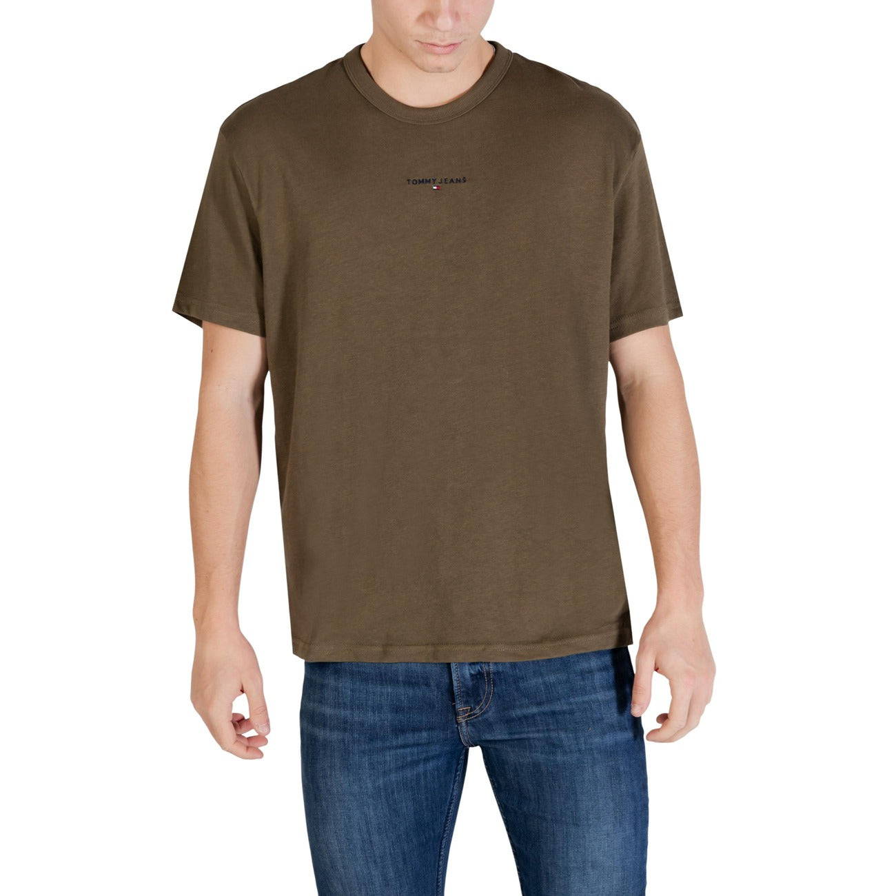 Tommy Hilfiger Jeans T Shirt Uomo Verde Cotone 100 Maniche Corte