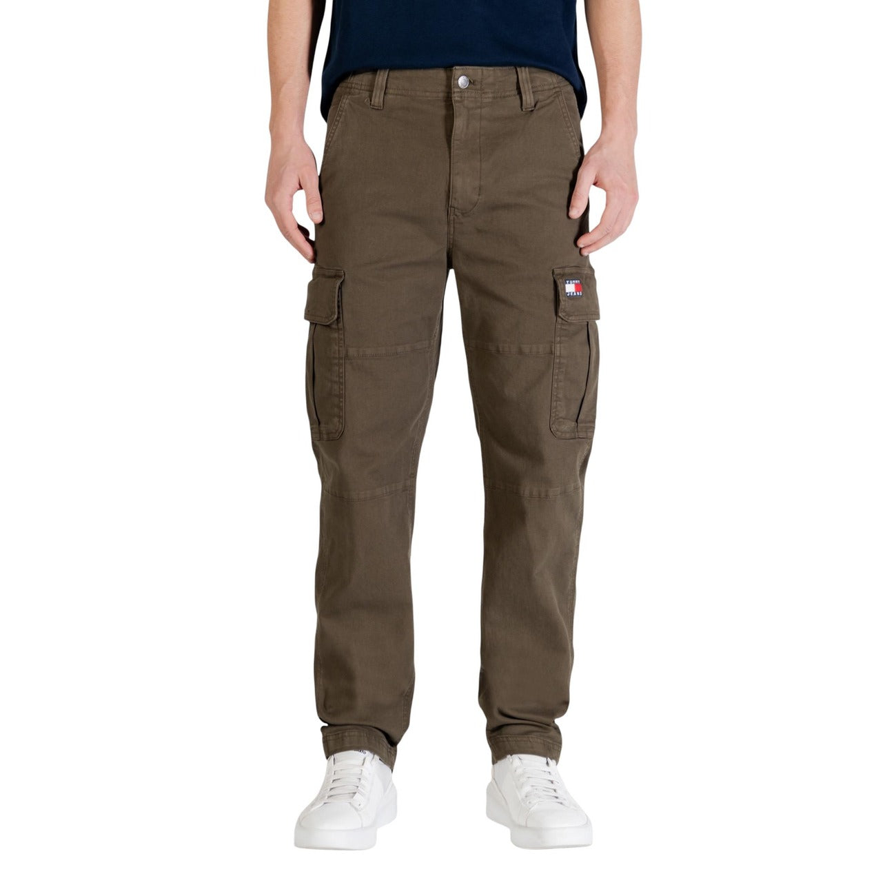 Tommy Hilfiger Jeans Pantaloni Uomo Verde Cotone Organico Slim