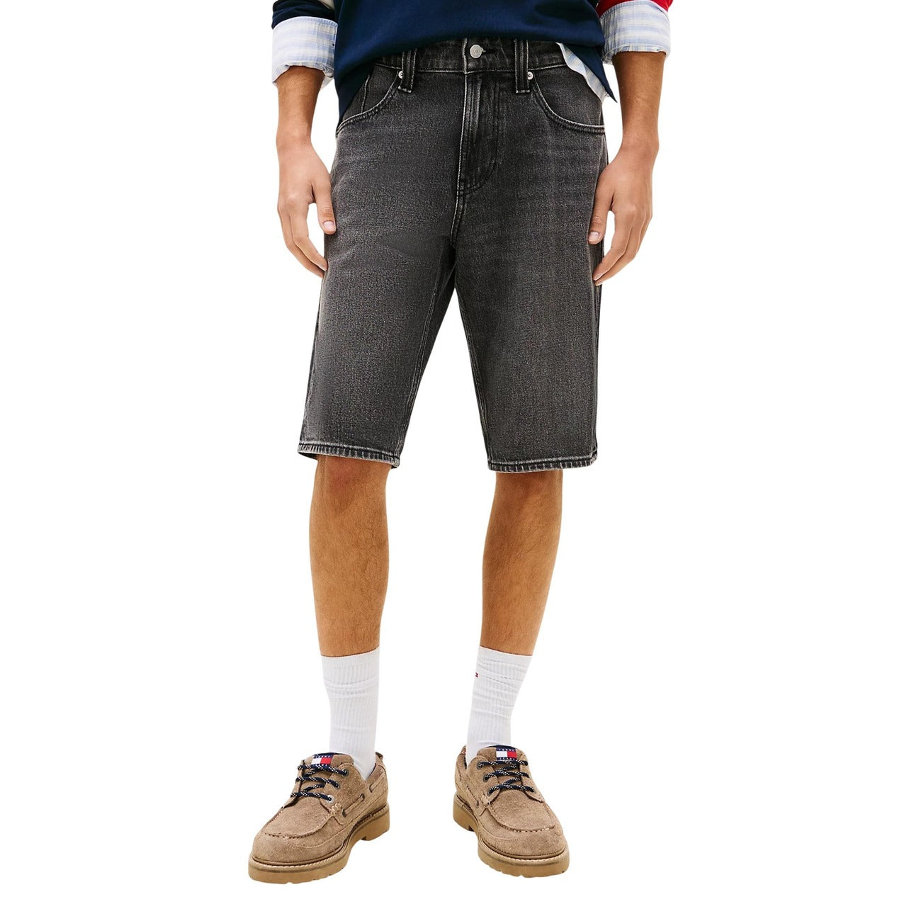 Tommy Hilfiger Jeans Bermuda Uomo Nero In Cotone Organico