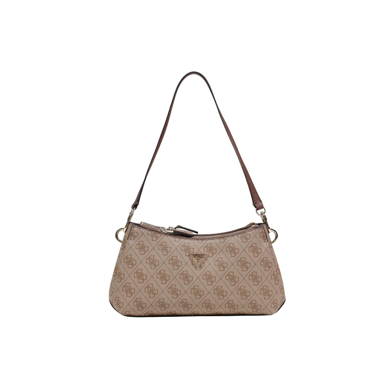 Guess Borsa Donna Beige A Mano Con Tracolla Zip 25x14x8 Cm