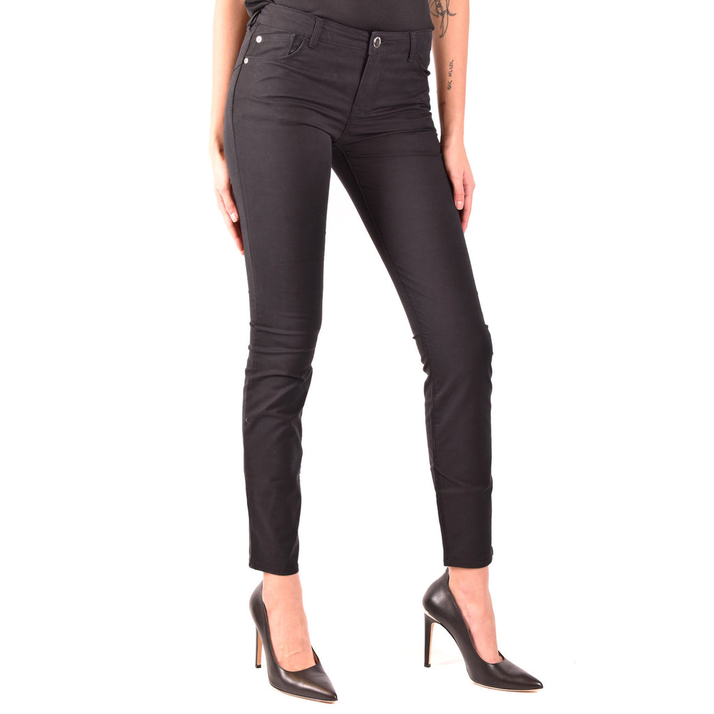 Emporio Armani Jeans Donna Nero Con Chiusura Zip E Bottone Primavera