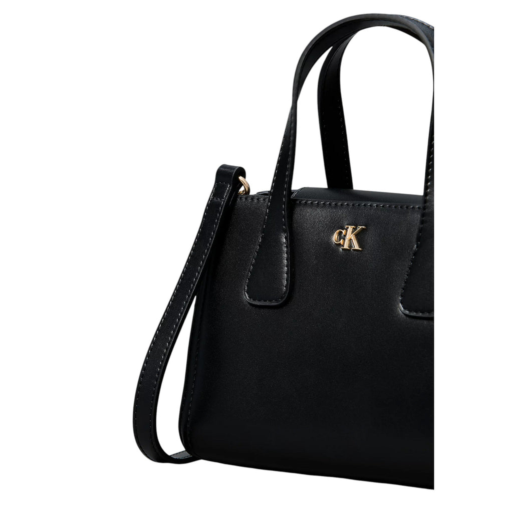 Calvin Klein Borsa Donna Mini Tote Crossbody Nera In Pelle Sintetica Con Zip Tasca Interna 20x14x7 cm
