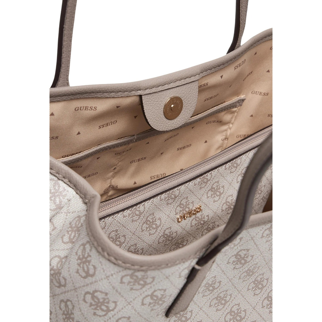 Guess Borsa Donna Grigia Stampa 34x28x14 Con Pochette Interna