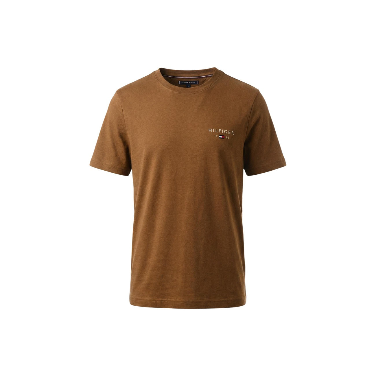 Tommy Hilfiger Jeans T Shirt Uomo Marrone Maniche Corte Cotone