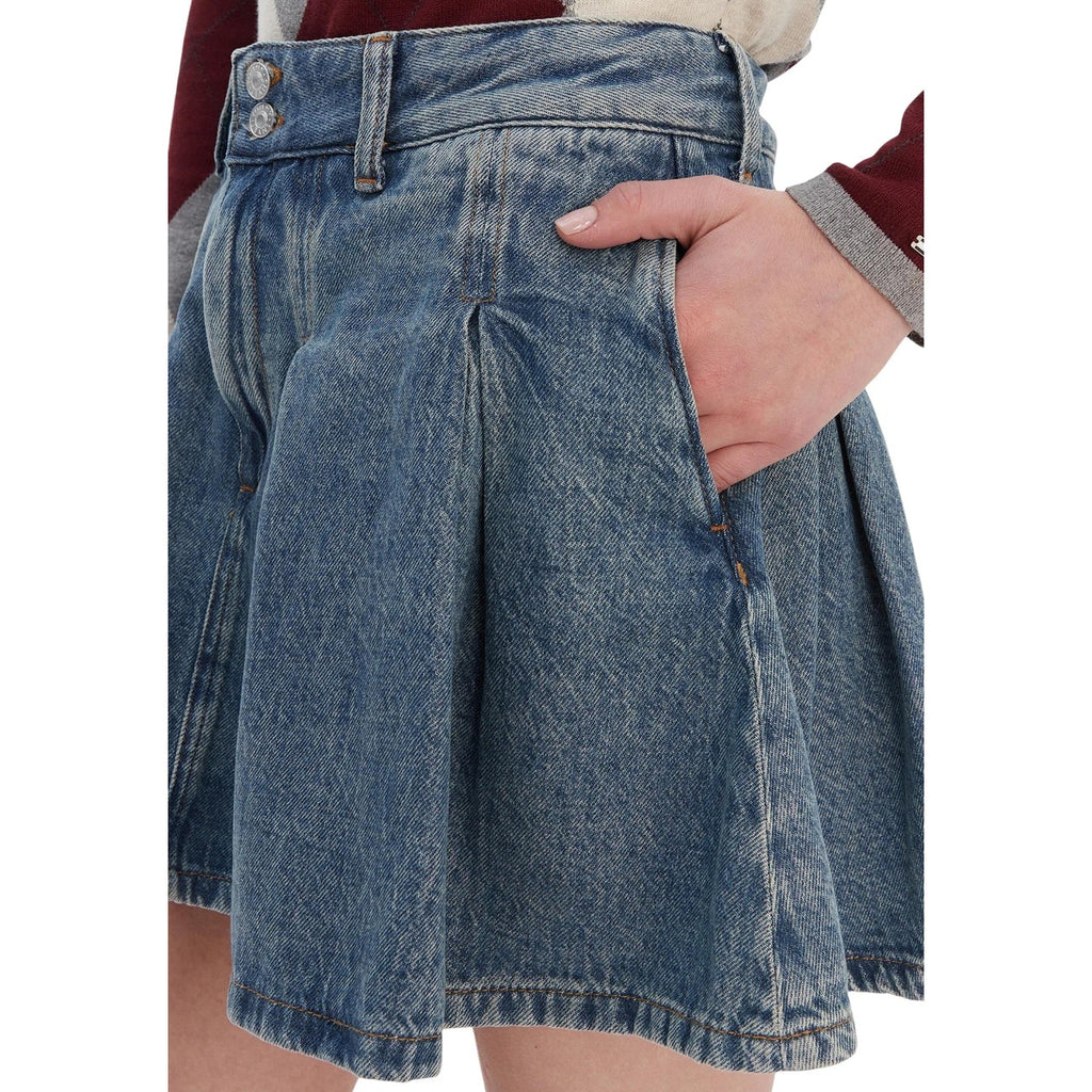 Tommy Hilfiger Jeans Gonna Midi Donna Blu Cotone Organico