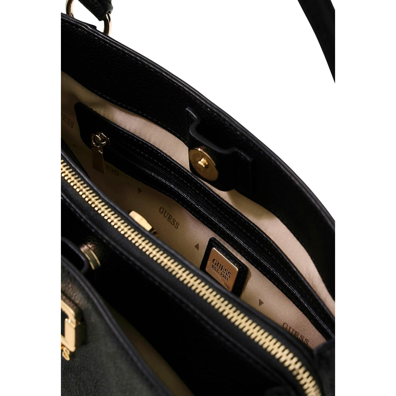 Guess Borsa Donna Nero A Mano Con Tracolla 31x20x10 Cm