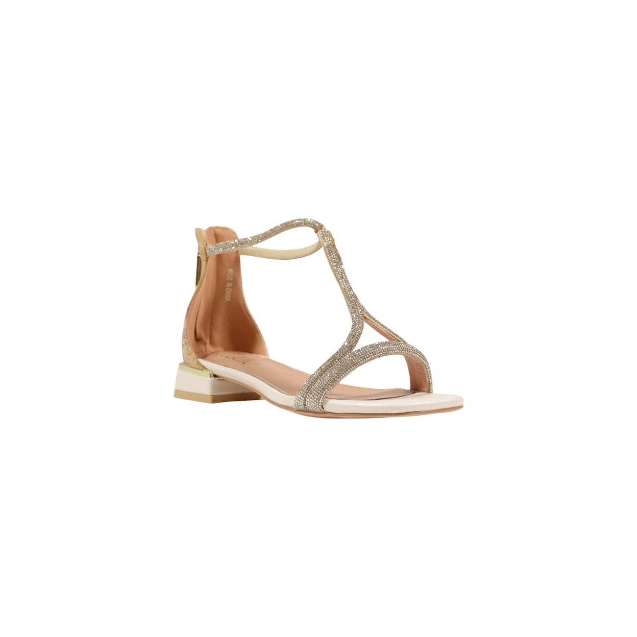 Sandali Donna Alviero Martini Prima Classe Oro Strass Punta Aperta