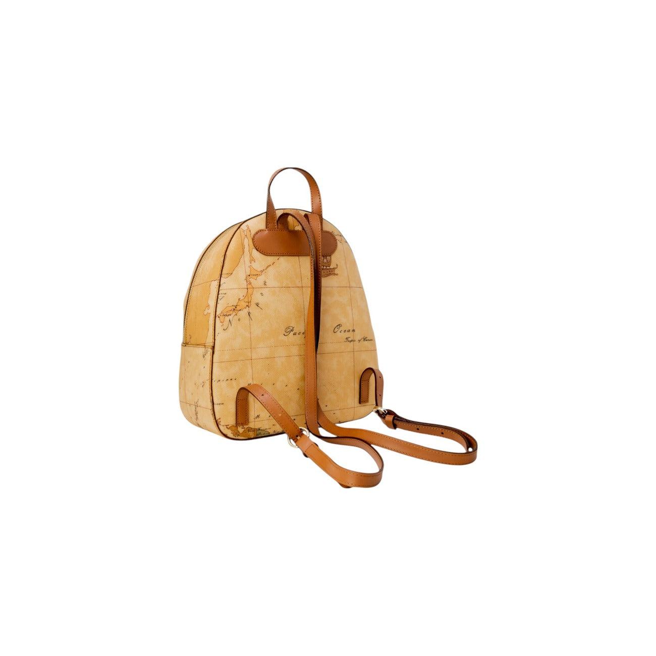 Alviero Martini Prima Classe Borsa Donna Beige In Pelle E Cotone Made In Italy Con Chiusura A Cerniera 28x25x11
