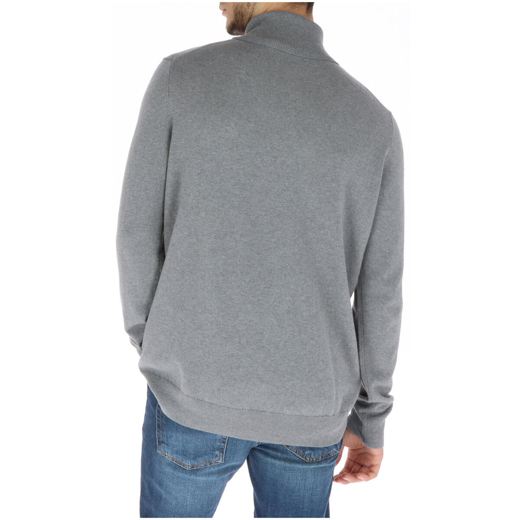 Lyle And Scott Maglia Uomo Collo Alto Lana Merino Grigio Maniche Lunghe