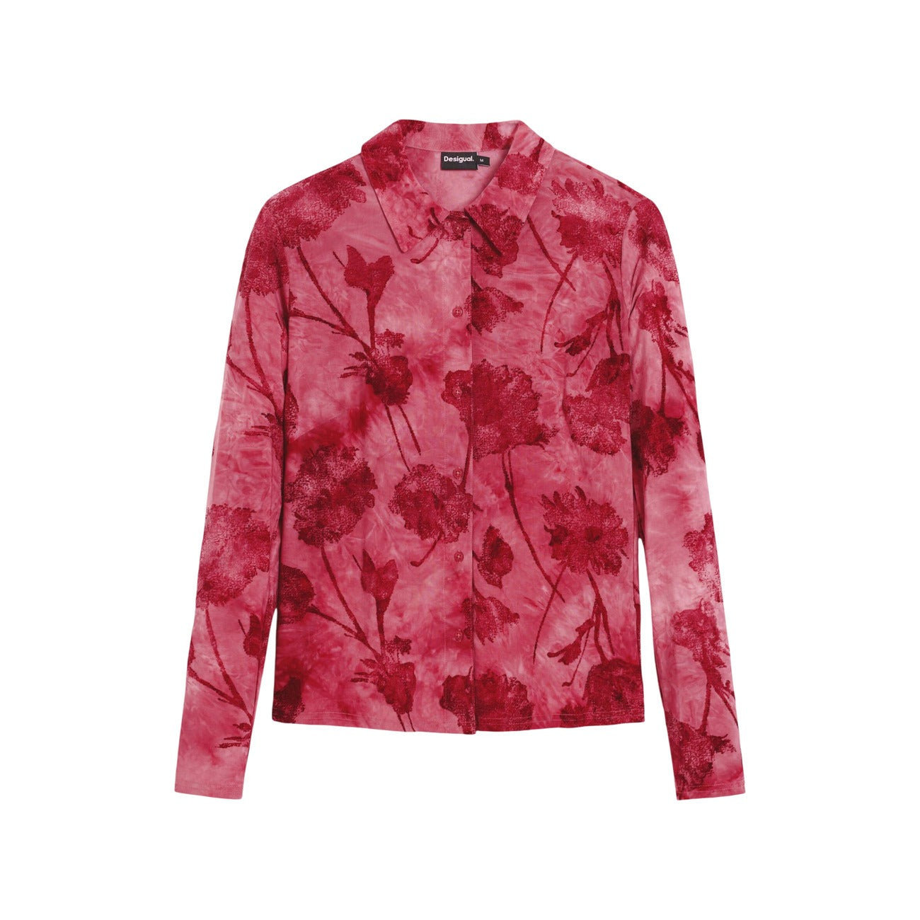 Desigual Camicia Donna Fuxia Maniche Lunghe Colletto Classico Bottoni Primavera