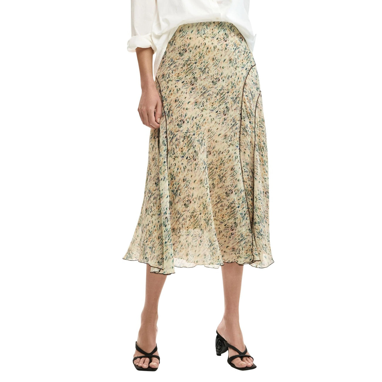 Desigual Gonna Donna Beige Fantasia Colorata Primavera Estate In Poliestere