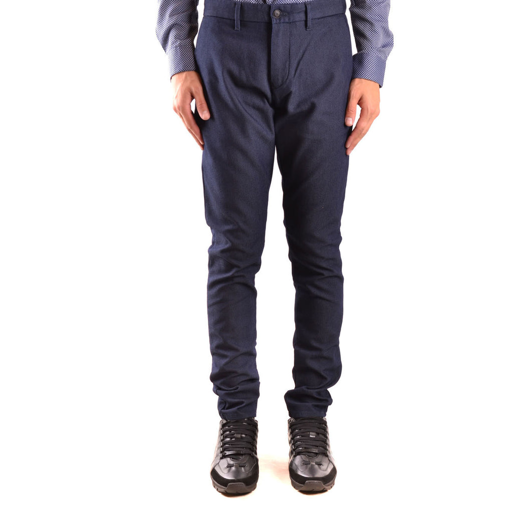 Emporio Armani Pantaloni Uomo Blu Autunno Inverno Cotone Poliestere