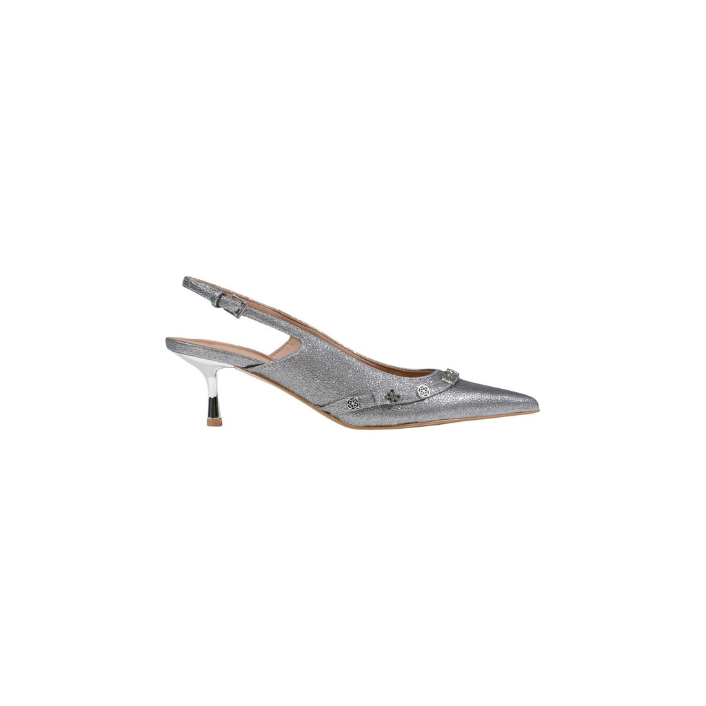 Guess Sandali Donna Argento Punta Tacco A Spillo Chiusura Fibbie