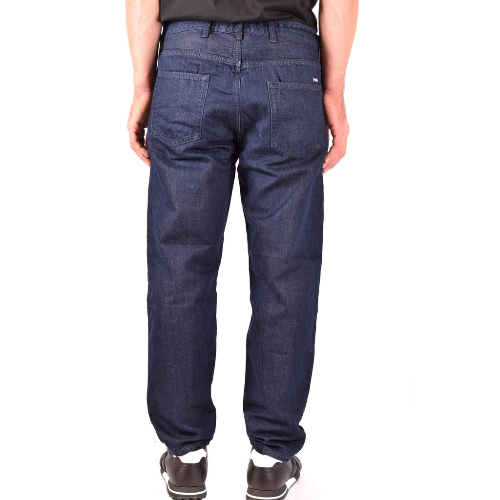 Emporio Armani Jeans Uomo Blu Cotone Lino Primavera Estate