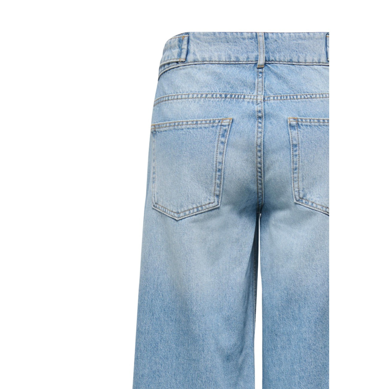 Only Jeans Donna Vita Alta Regular Wide Azzurro Cotone Biologico
