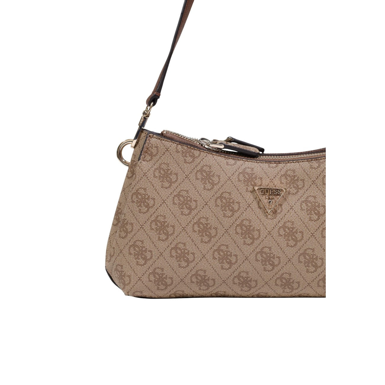 Guess Borsa Donna Beige A Mano Con Tracolla Zip 25x14x8 Cm