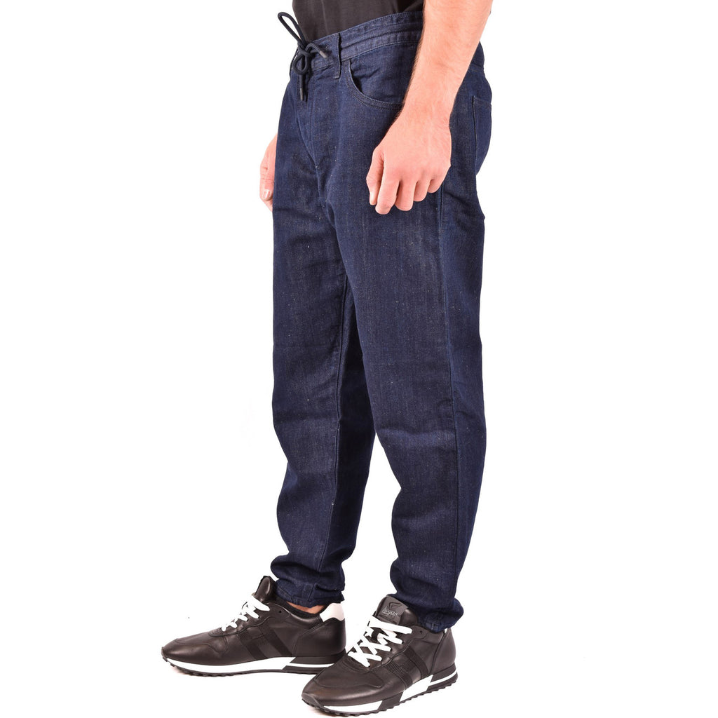 Emporio Armani Jeans Uomo Blu Cotone Lino Primavera Estate