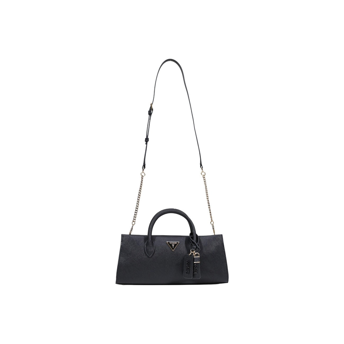 Guess Borsa Donna A Mano Nera Con Cerniera 32x15x9 Cm Elegante