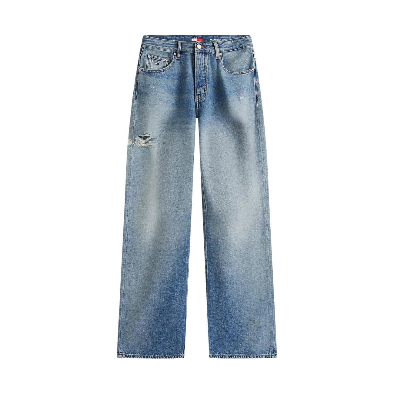 Tommy Hilfiger Jeans Donna Azzurri Vita Media Cotone Organico