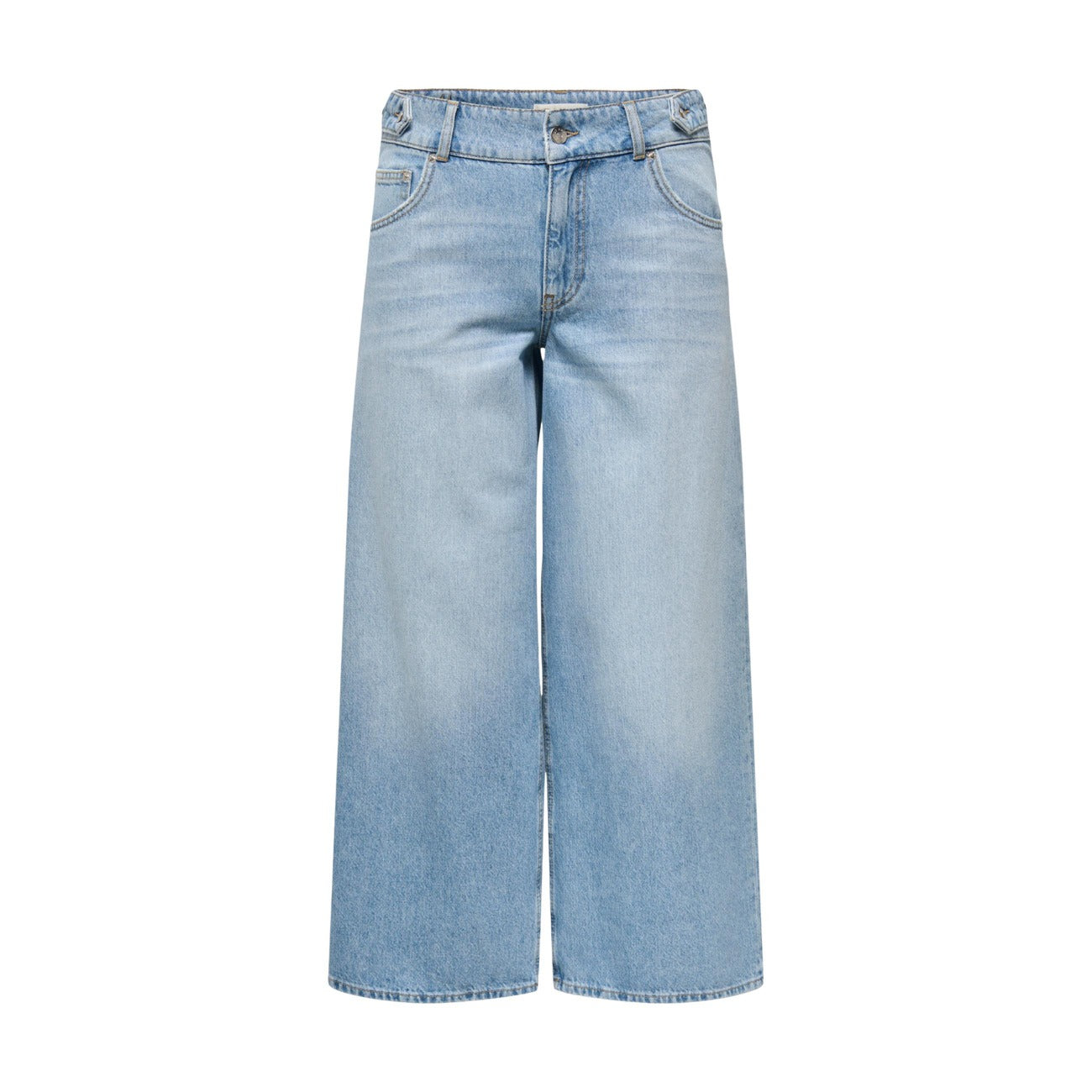 Only Jeans Donna Vita Alta Regular Wide Azzurro Cotone Biologico