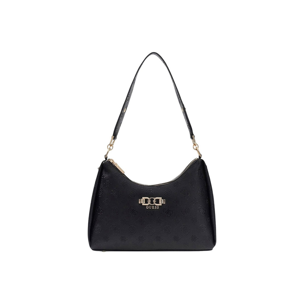 Guess Borsa Donna Nero A Mano Con Zip Tasche Interne Ed Esterne
