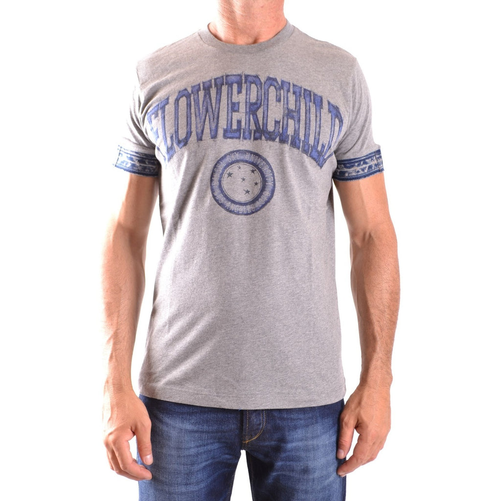 Diesel T Shirt Uomo Grigio Con Stampa 100 Percento Cotone Manica Corta