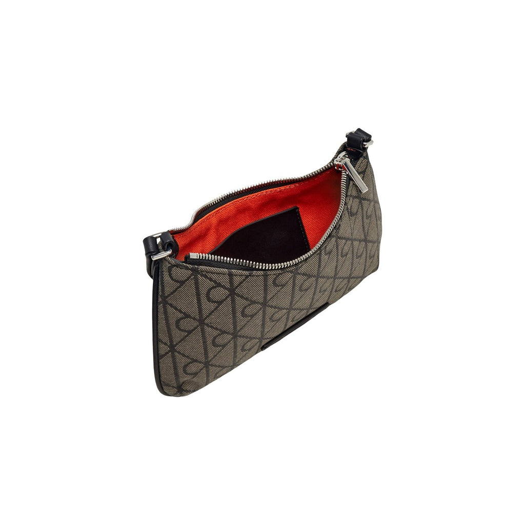 Calvin Klein Borsa Donna Mini Nera Emblem Aop Jacquard Conv Mini Bag Tracolla Interna Tasca 23x14x5 cm