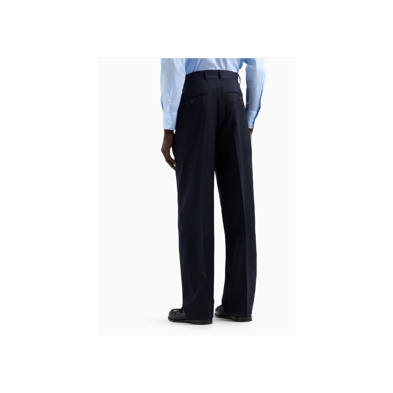 Emporio Armani Pantaloni Uomo Lana Vergine Blu Primavera Estate