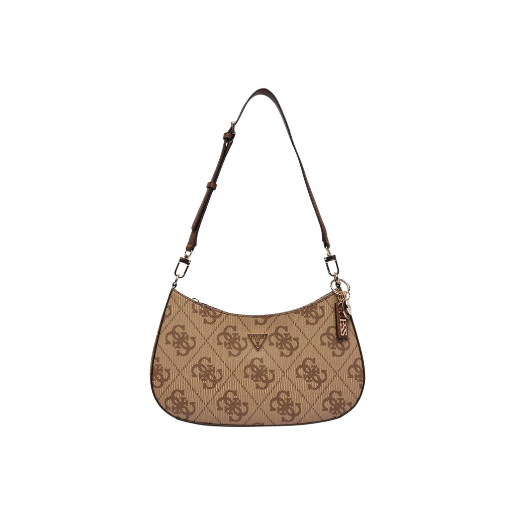 Guess Borsa Donna Noelle II Top Zip Shoulder Bag Marrone Stampa