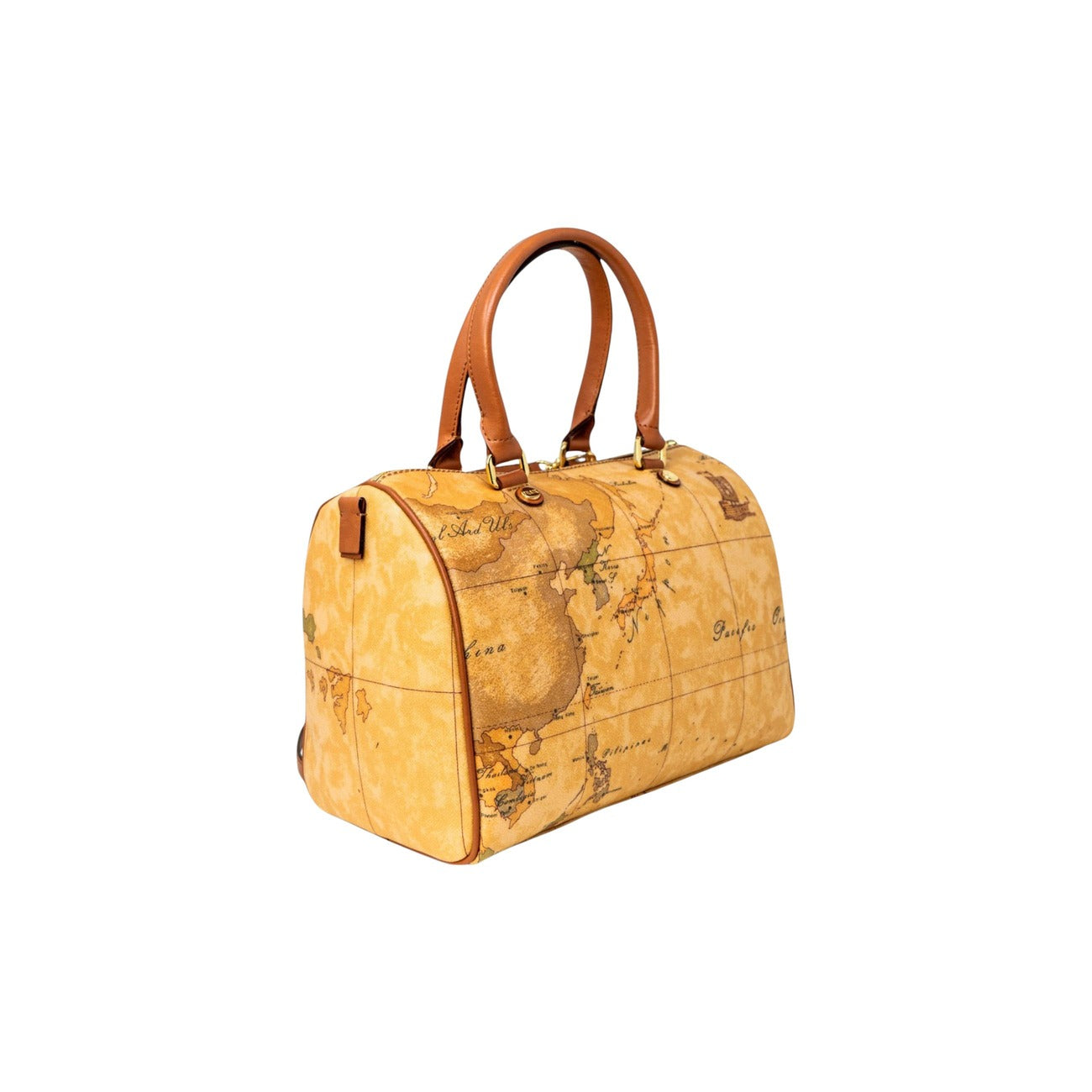 Alviero Martini Prima Classe Borsa Donna Beige Pelle Con Zip Tracolla W30 H25 L17 Made In Italy
