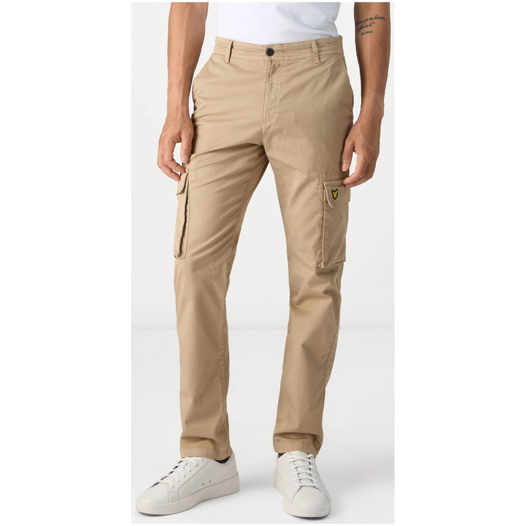 Lyle E Scott Pantaloni Uomo Beige Cotone Elasticizzato Autunno Inverno