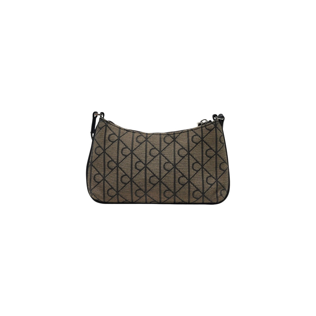 Calvin Klein Borsa Donna Mini Nera Emblem Aop Jacquard Conv Mini Bag Tracolla Interna Tasca 23x14x5 cm