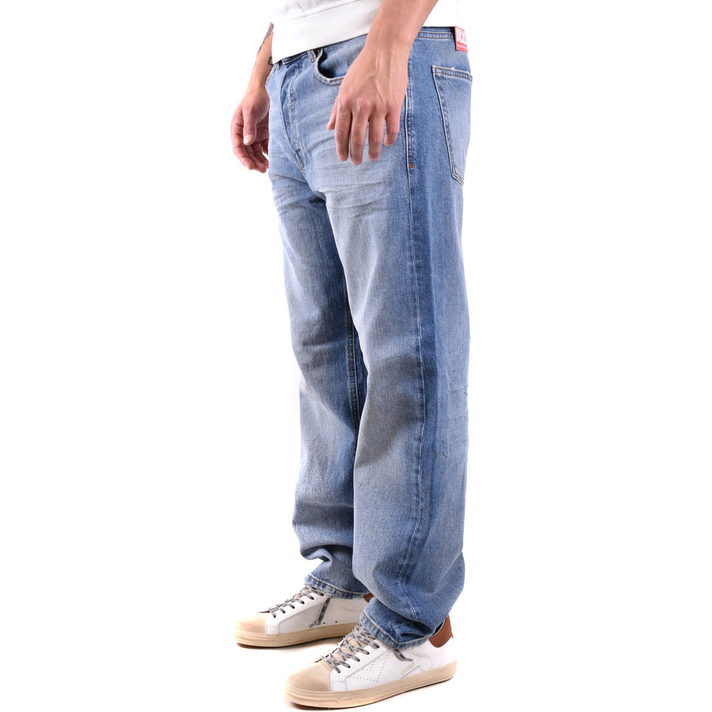 Jeans Uomo Diesel Blu Effetto Consumato Zip E Bottone In Cotone