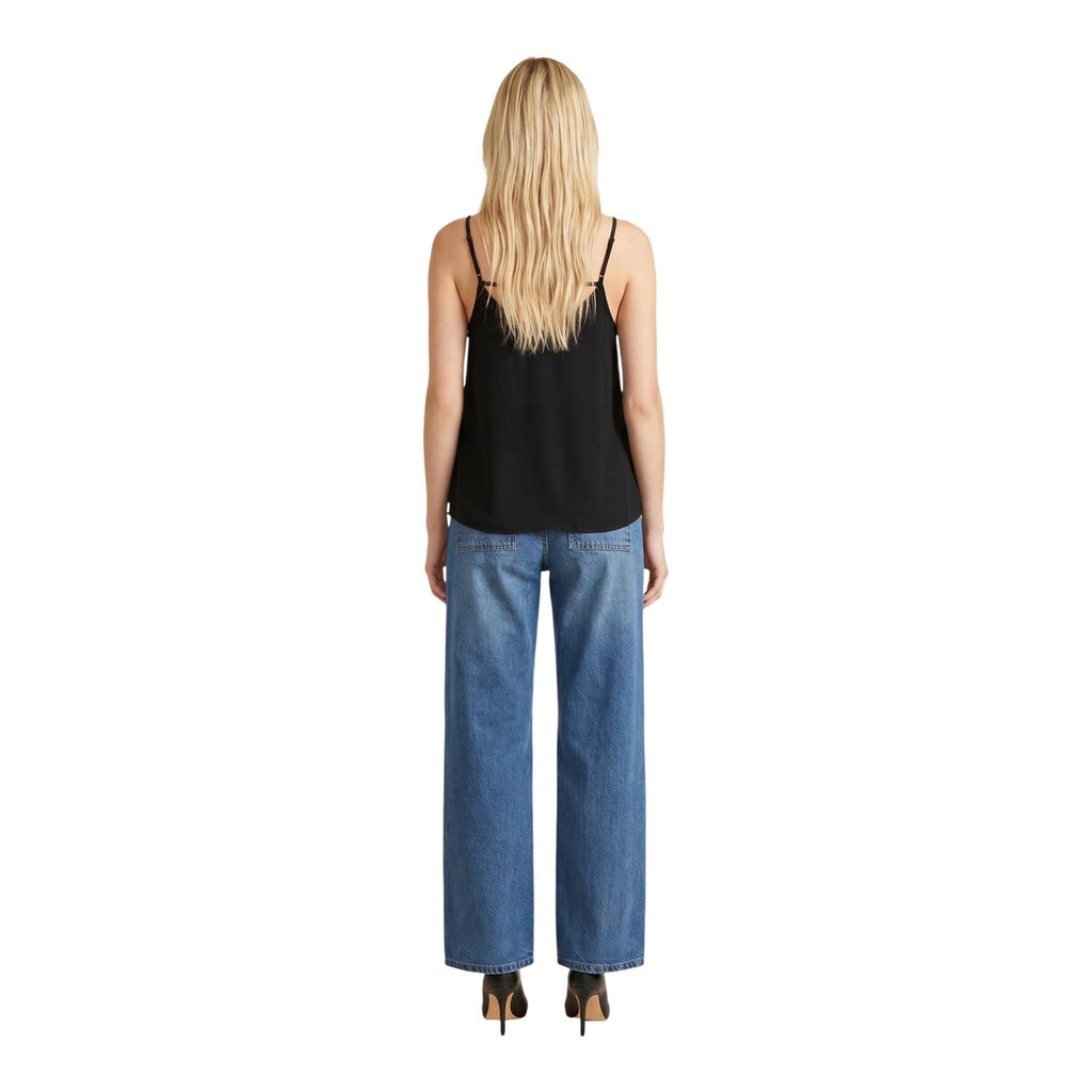 Only Canotta Donna Nero Scollo A V Spalline Viscosa 86 Poliestere 14