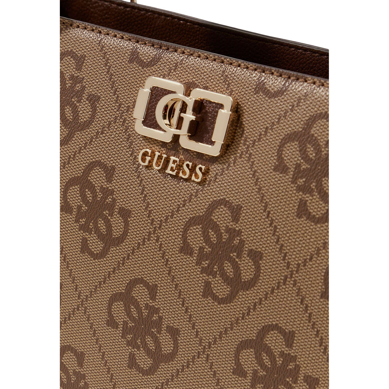 Guess Borsa Donna Beige A Mano 38x25x13 In Poliuretano