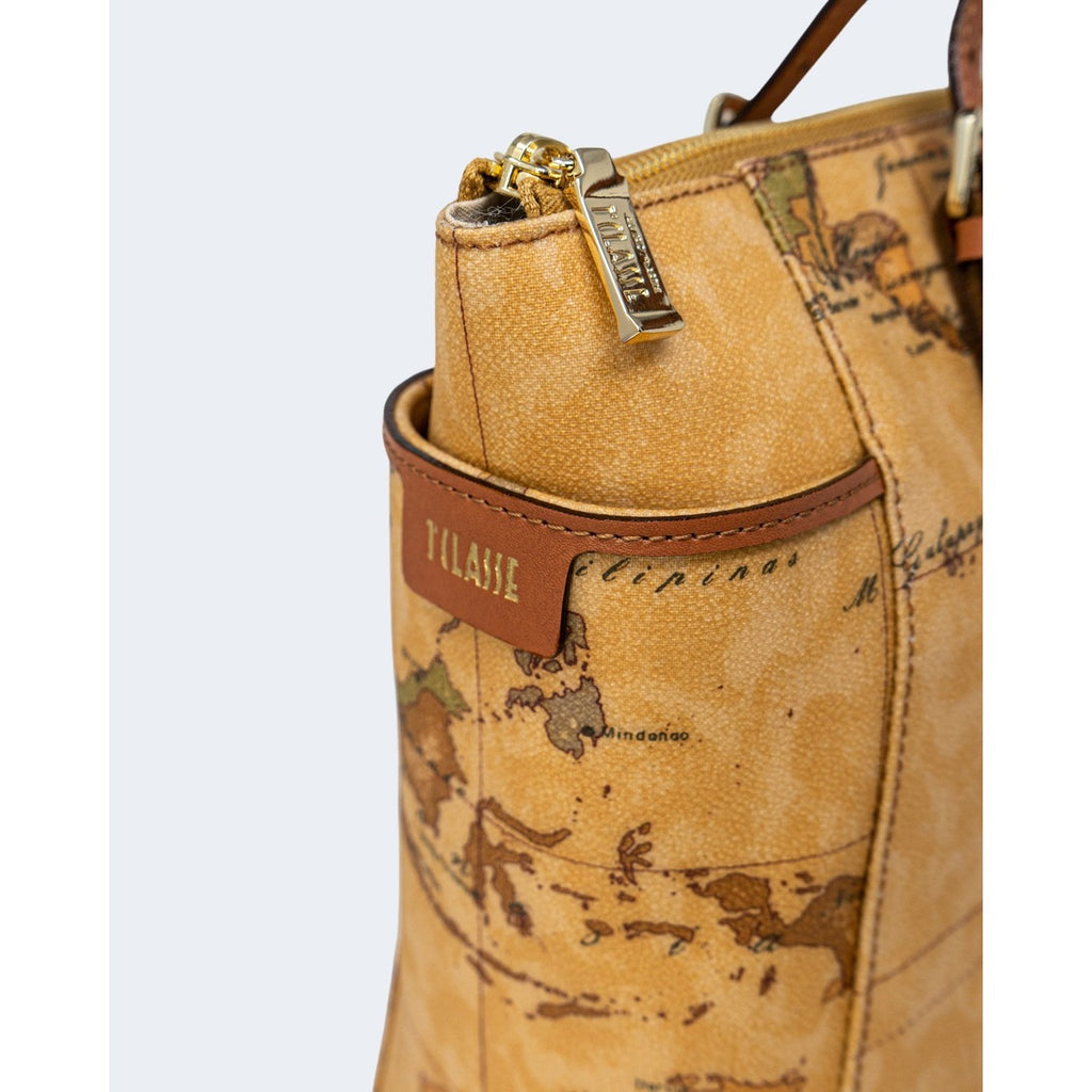 Alviero Martini Prima Classe Borsa Donna Beige A Mano Pelle Made In Italy Chiusura Con Cerniera W38 H29 L14
