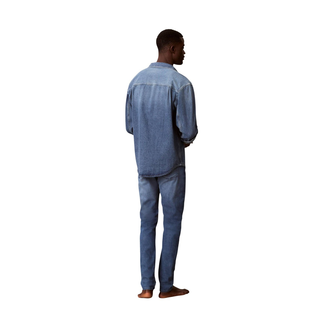 Jeans Uomo Calvin Klein Blu Con Chiusura Zip E Bottone Primavera Estate