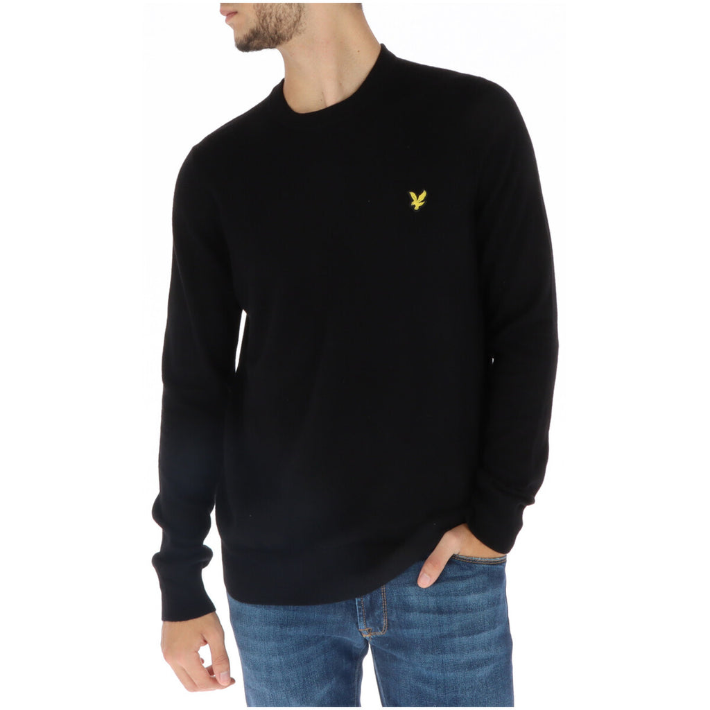 Lyle And Scott Maglia Uomo Nero Girocollo Misto Lana Merino