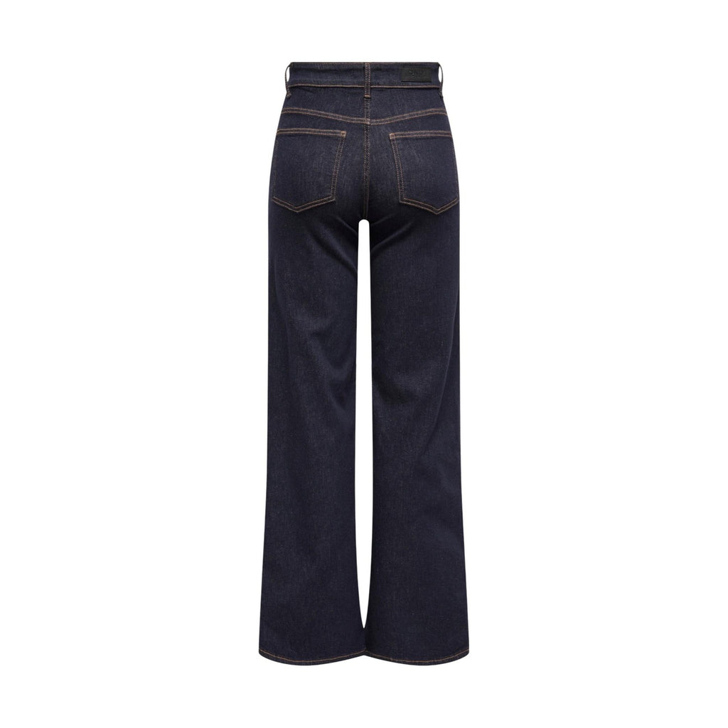 Only Jeans Donna Blu Cotone Organico Vita Media Zip Bottone