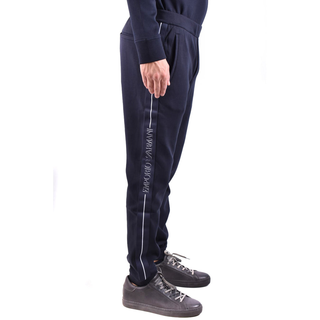 Emporio Armani Pantaloni Uomo Neri Autunno Inverno Elastan Poliestere